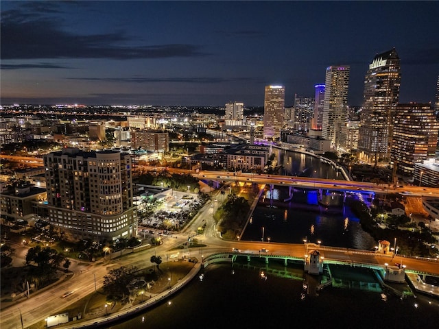 property's view of city with a water view