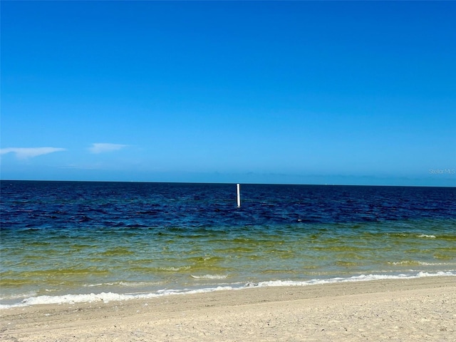 view of water feature featuring a view of the beach