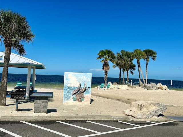 water view with a view of the beach