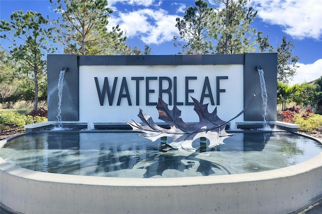 view of community sign