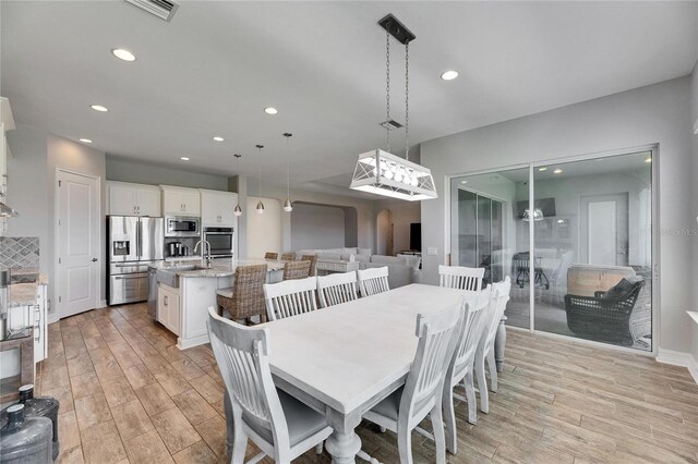 dining area with sink