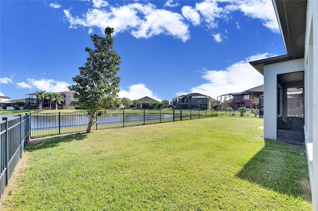 view of yard featuring a water view