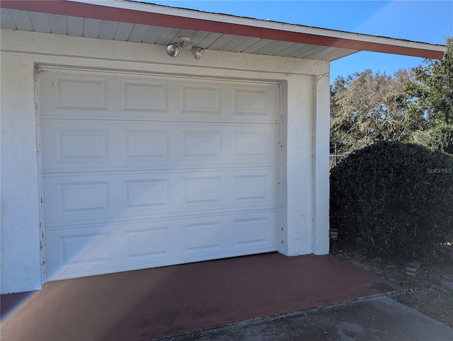 view of garage