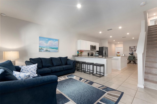 view of tiled living room