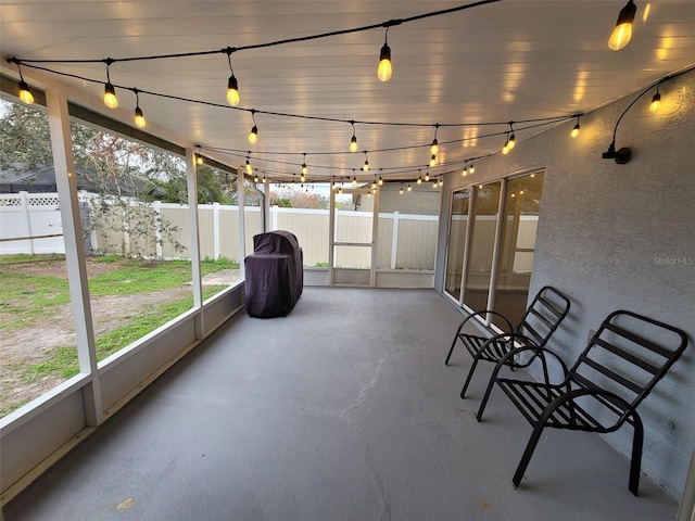 view of unfurnished sunroom