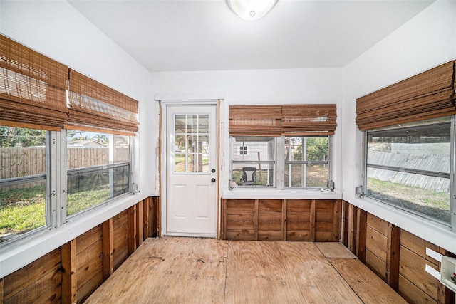 view of unfurnished sunroom