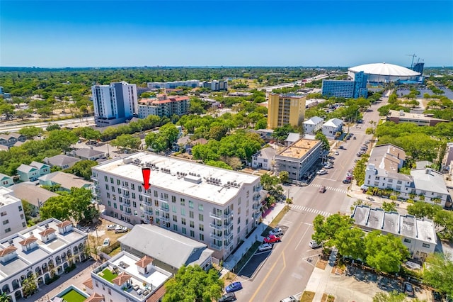 aerial view with a city view