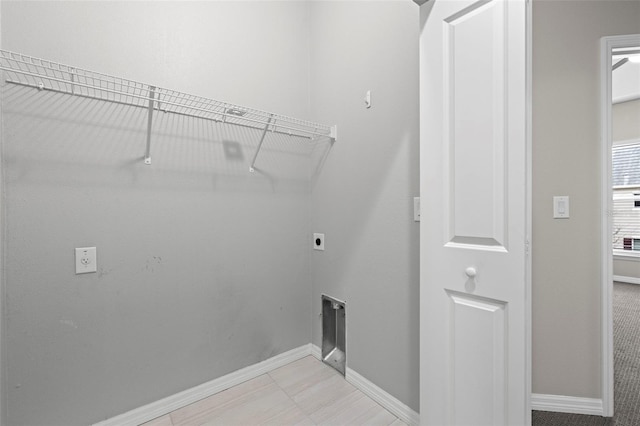 washroom with electric dryer hookup