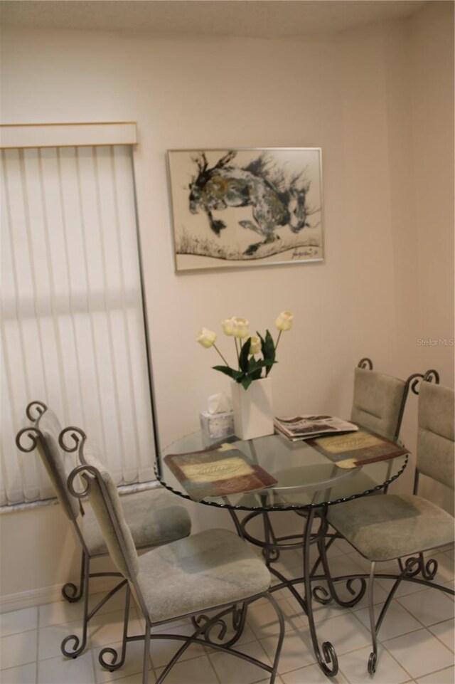 view of tiled dining room