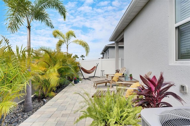 view of patio / terrace featuring central AC