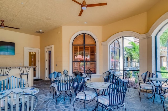 view of patio / terrace with ceiling fan