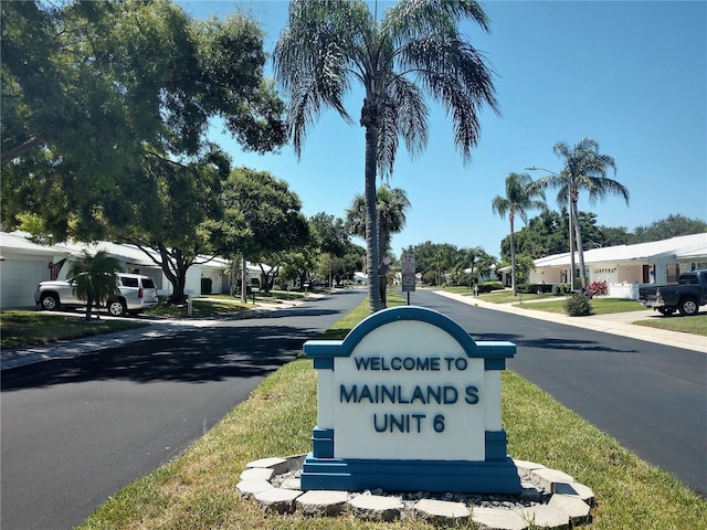 view of community sign