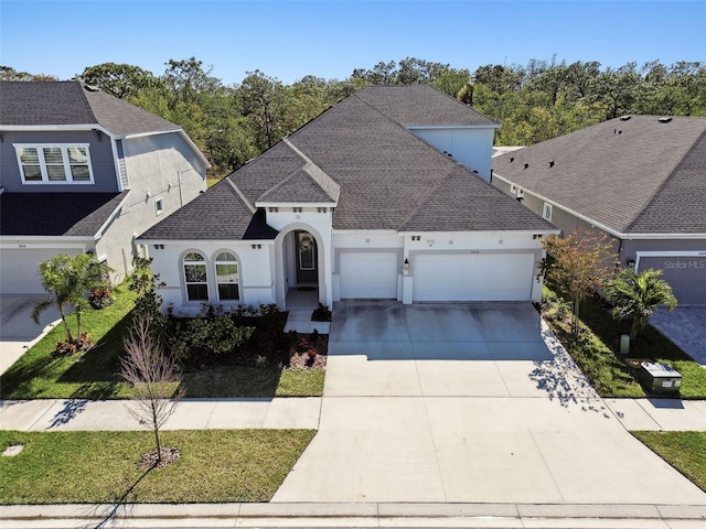 view of property with a garage