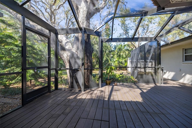 view of unfurnished sunroom