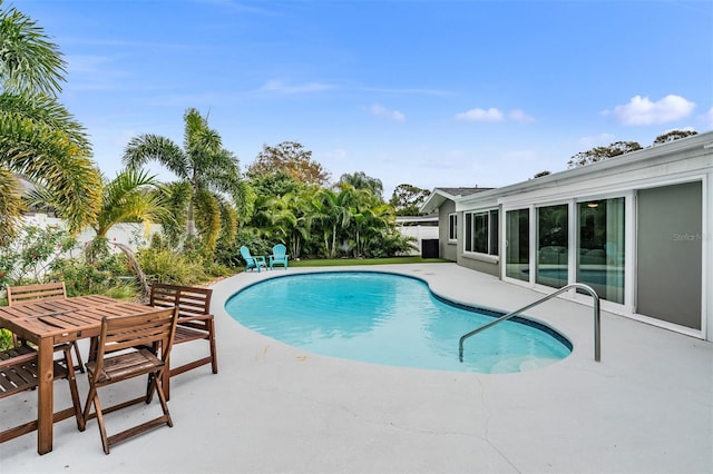 view of pool featuring a patio area