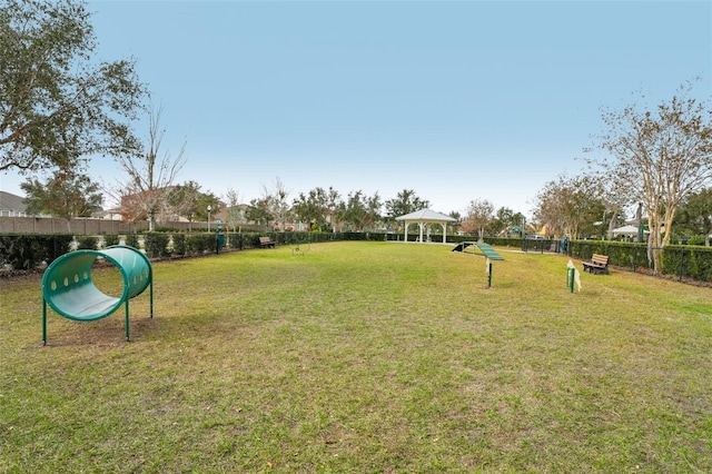 view of home's community featuring a gazebo and a yard