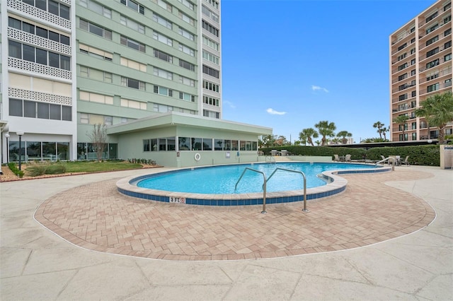 view of pool with a patio