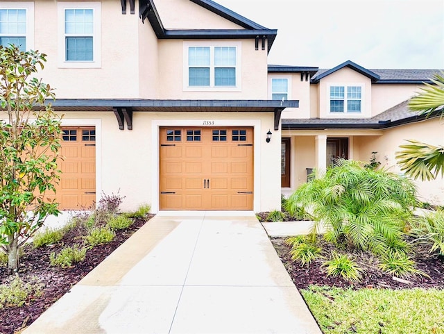 view of front of home with a garage