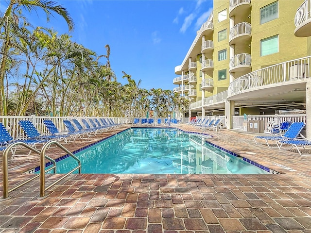 view of pool with a patio area