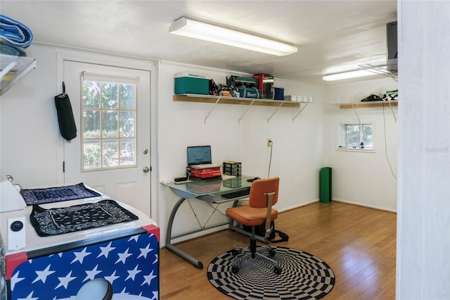 interior space with wood finished floors