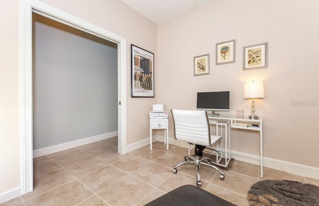 office featuring light tile patterned floors