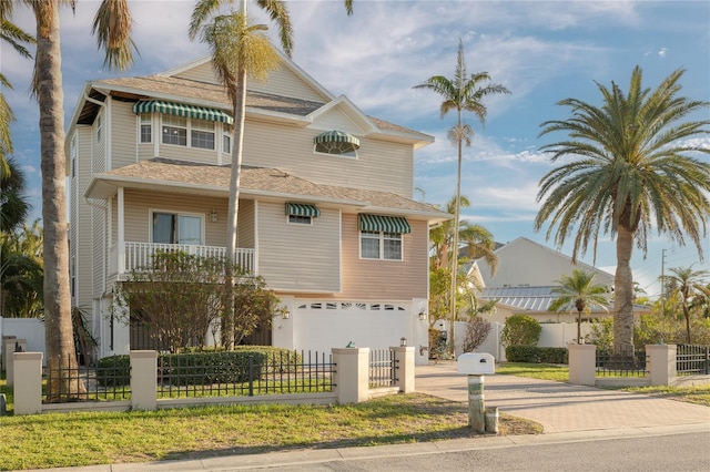 view of front of property featuring a garage