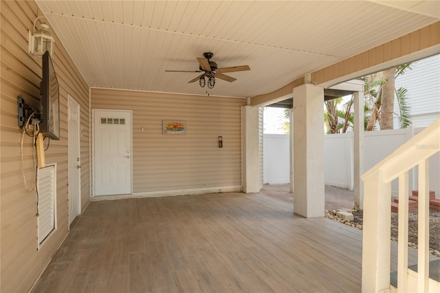 view of patio / terrace with ceiling fan