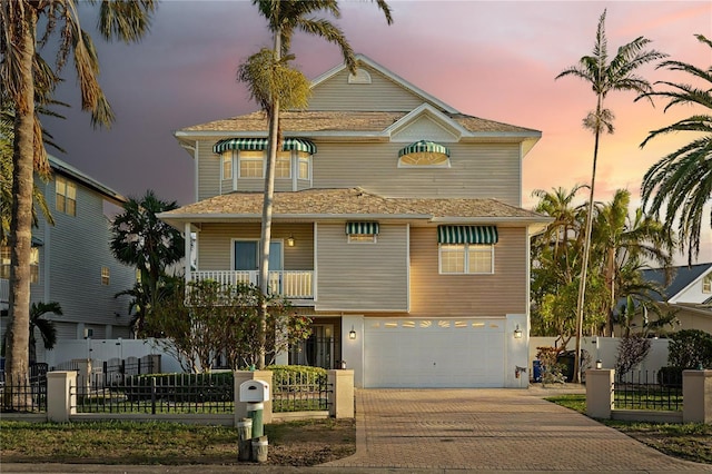 view of front of house with a garage