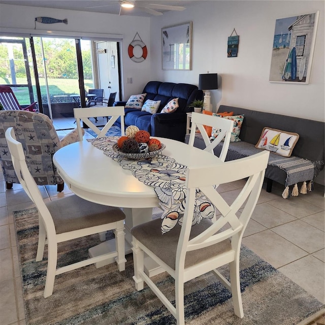 dining room with tile patterned flooring