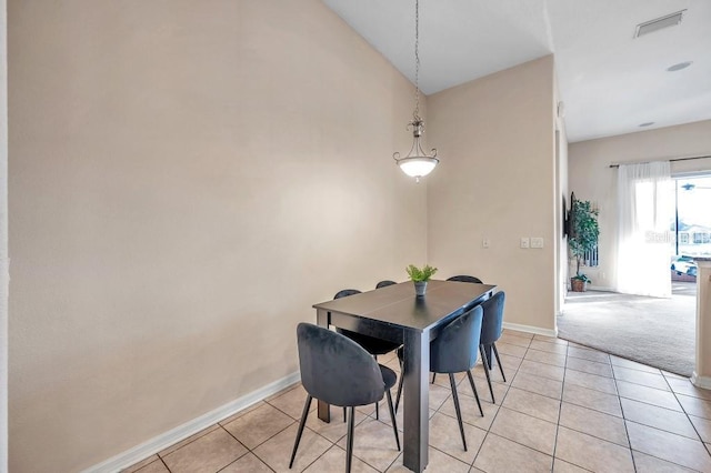 view of tiled dining area