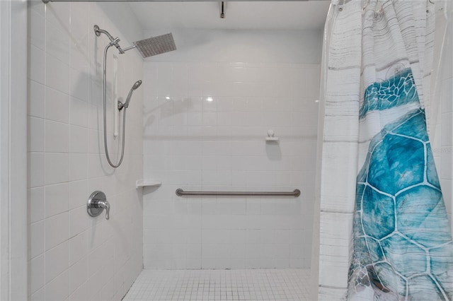 bathroom featuring walk in shower