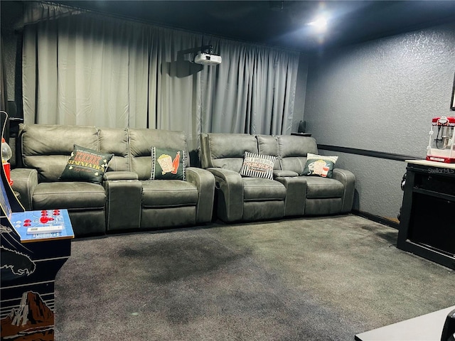 view of carpeted cinema room