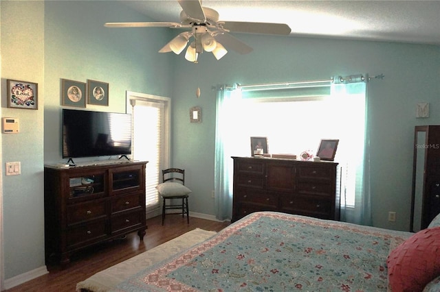 11021 Edge Park Dr, Hudson, FL 34667 - bedroom with multiple windows, wood finished floors, and ceiling fan