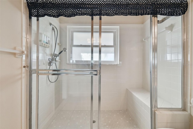 bathroom with walk in shower