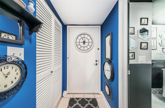 interior space with light tile patterned floors