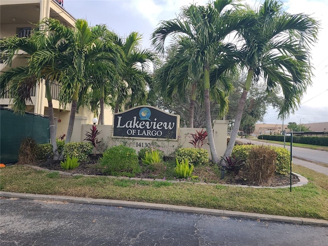 view of community sign