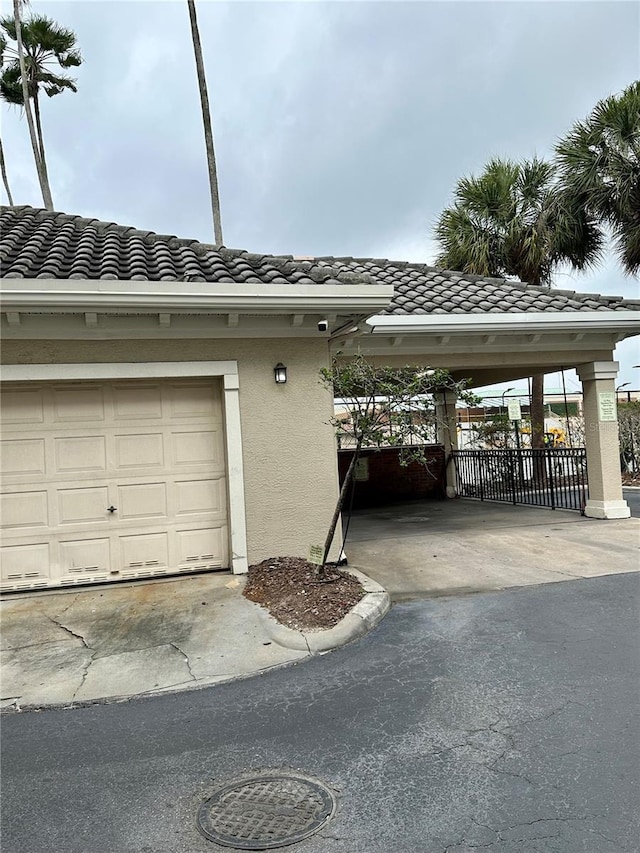 view of garage