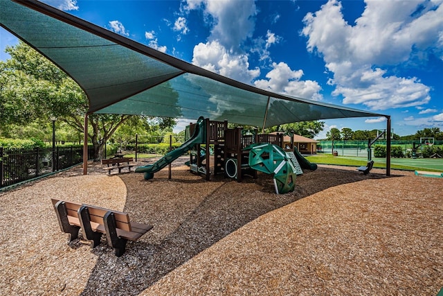 view of jungle gym