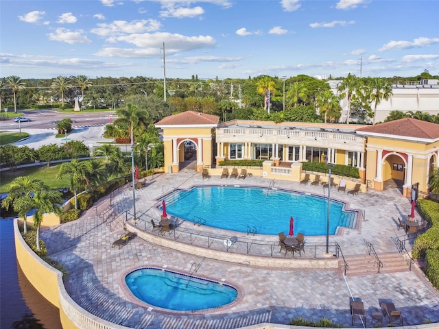 view of pool with a patio