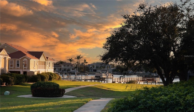21 Crescent Pl S, Saint Petersburg, FL 33711 - surrounding community with a water view, a yard, and a residential view