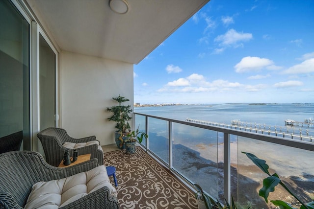 balcony with a water view