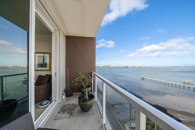 balcony with a water view