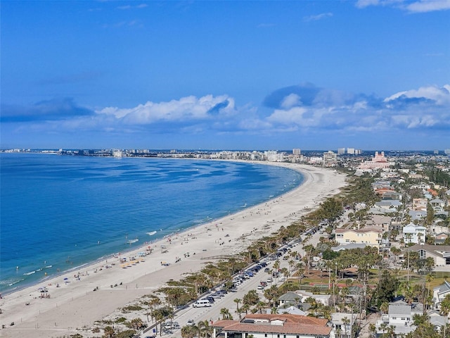 view of water feature featuring a beach view