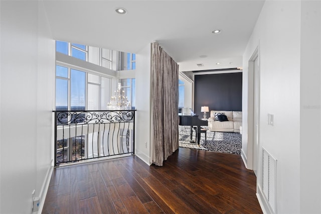 hall featuring hardwood / wood-style flooring