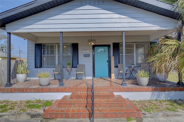 bungalow featuring a porch