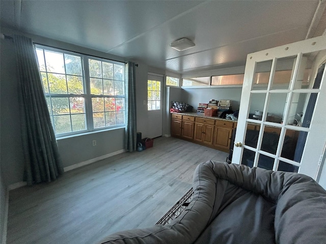 living room featuring light hardwood / wood-style flooring