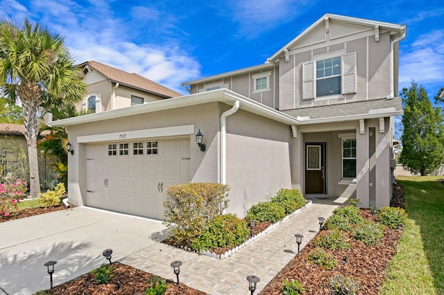 view of property featuring a garage