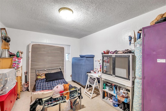 bedroom with a textured ceiling