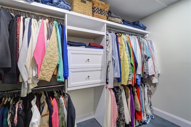 view of walk in closet