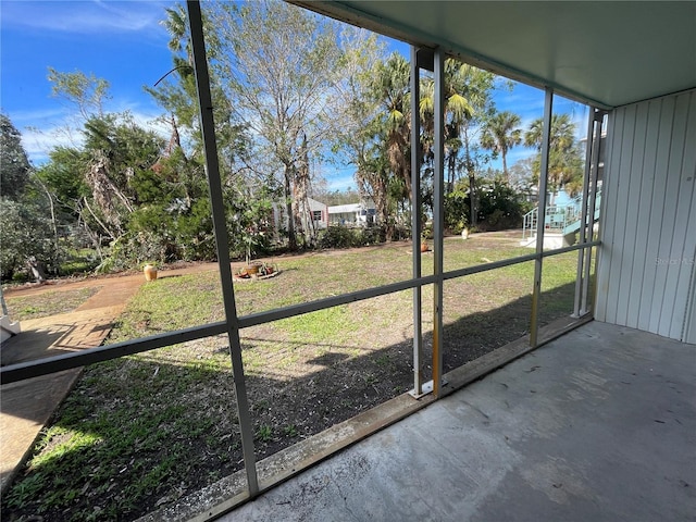 view of unfurnished sunroom